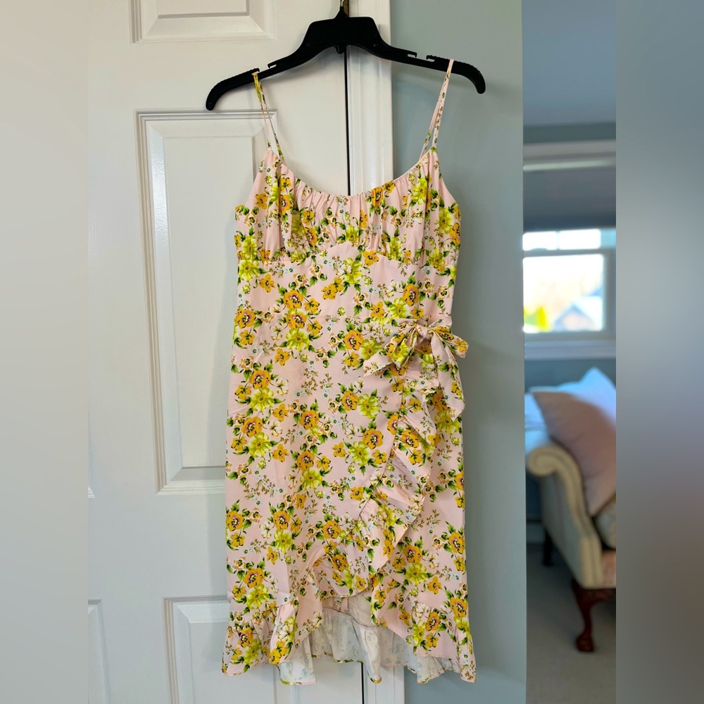 BCBG Floral Faux Wrap Dress